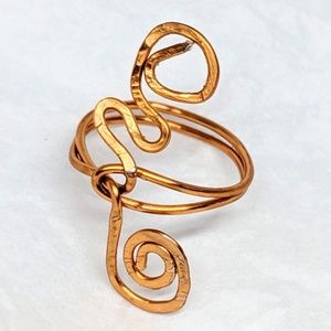 Handcrafted Hammered Copper Ring Size 7.5